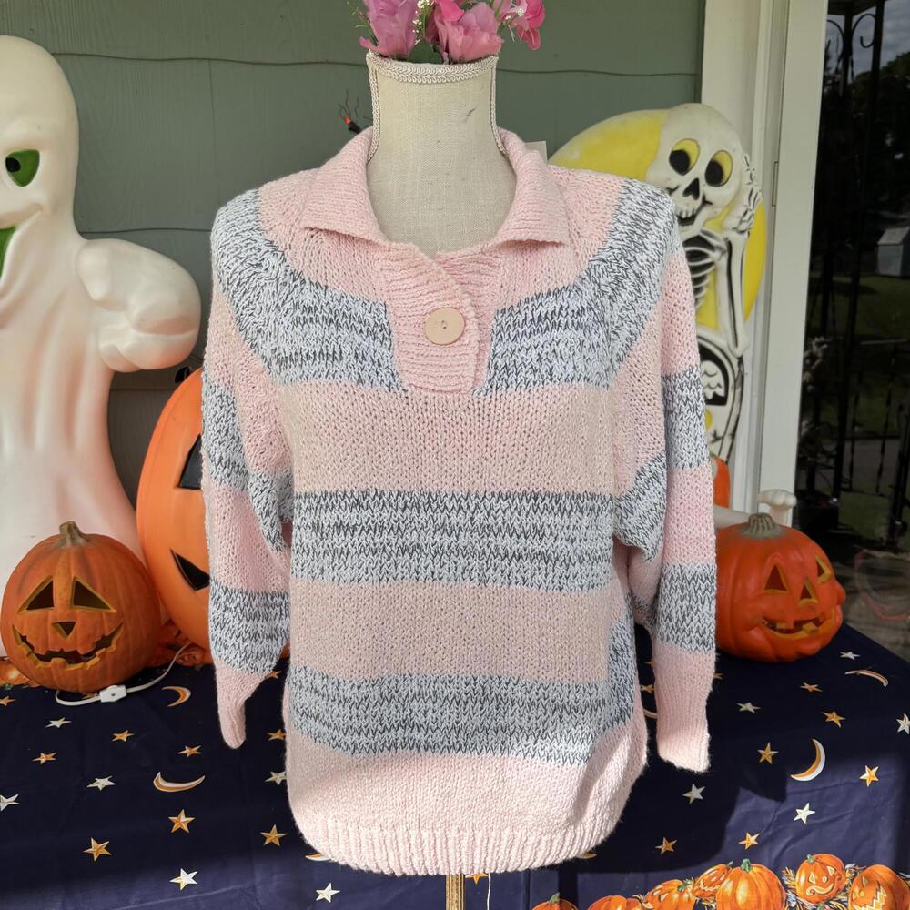 Vtg 80s NOS Deb knit sweater 3/4 sleeve